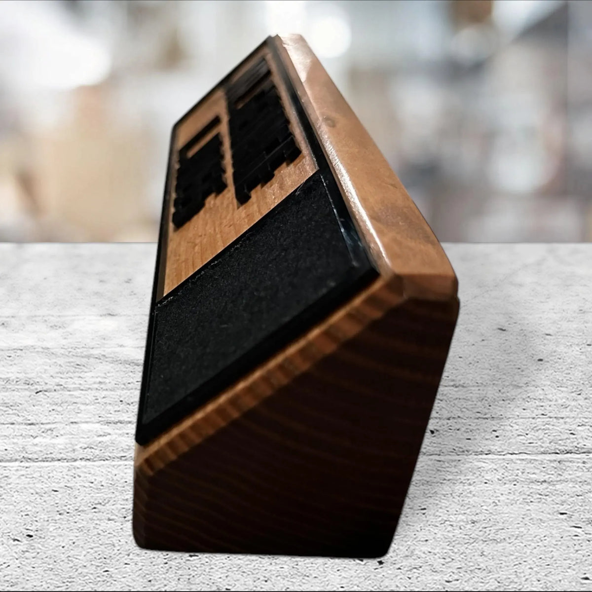 Personalized Wooden Desk Name Plate with 1 Insignia Box