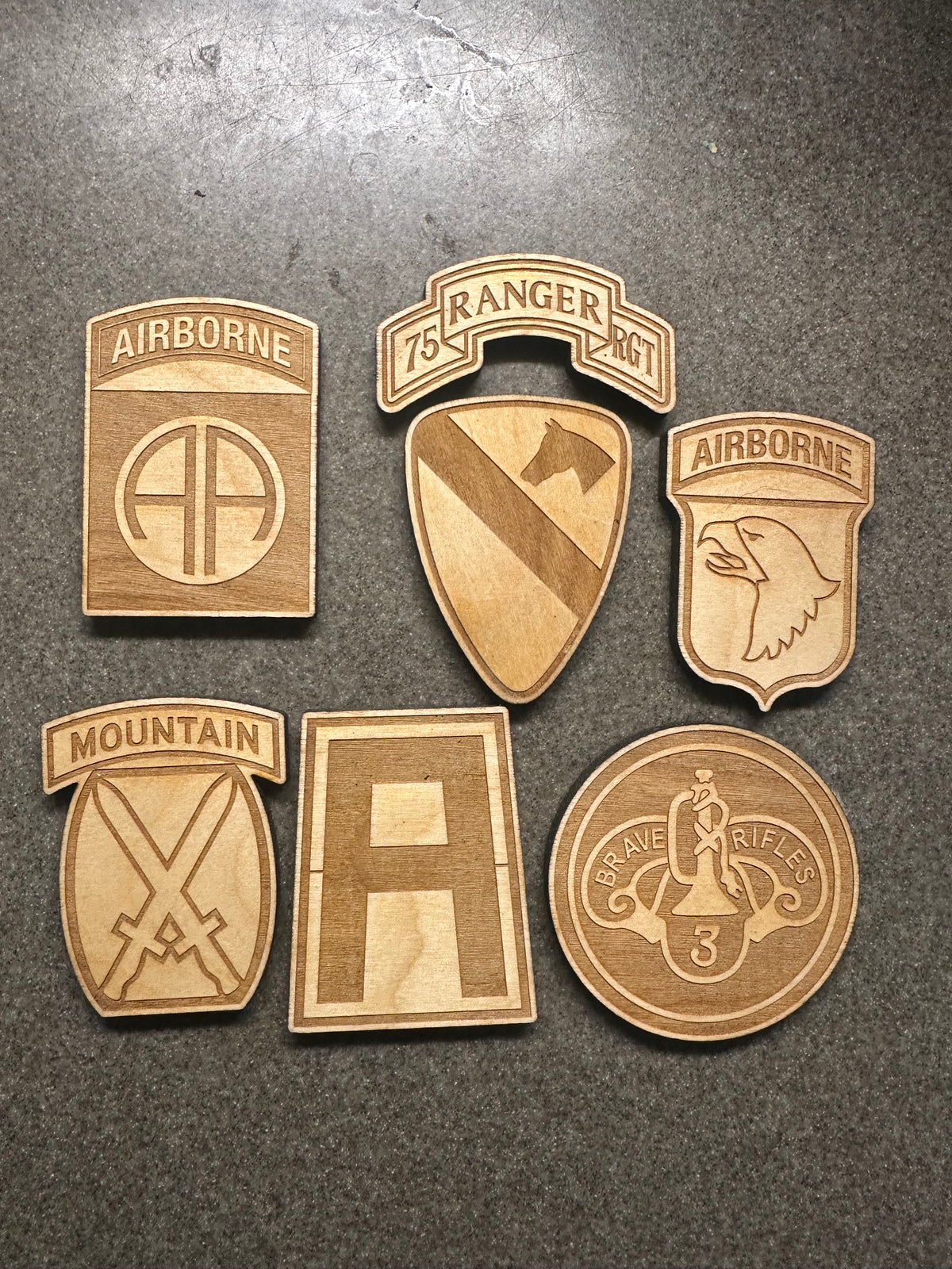 U.S. Army Wooden Patch Wall Hangings