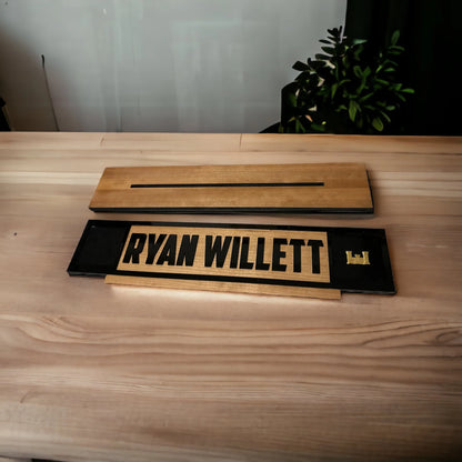 Personalized 17" Wood & Acrylic Military Name Plate