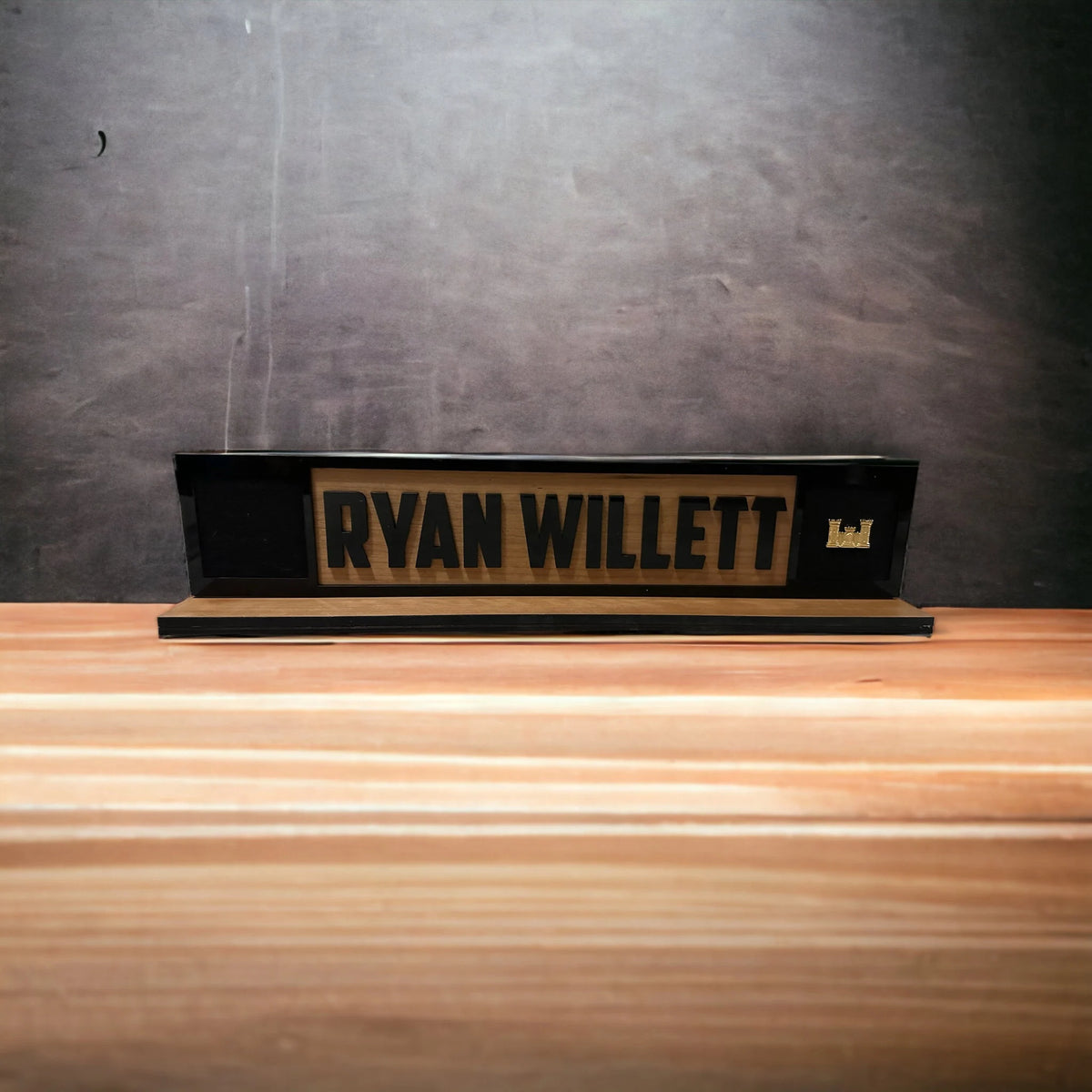 Personalized 17" Wood & Acrylic Military Name Plate