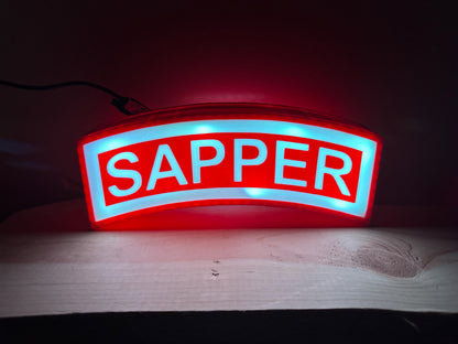 U.S. Army Sapper Tab 3D Printed LED Light Box